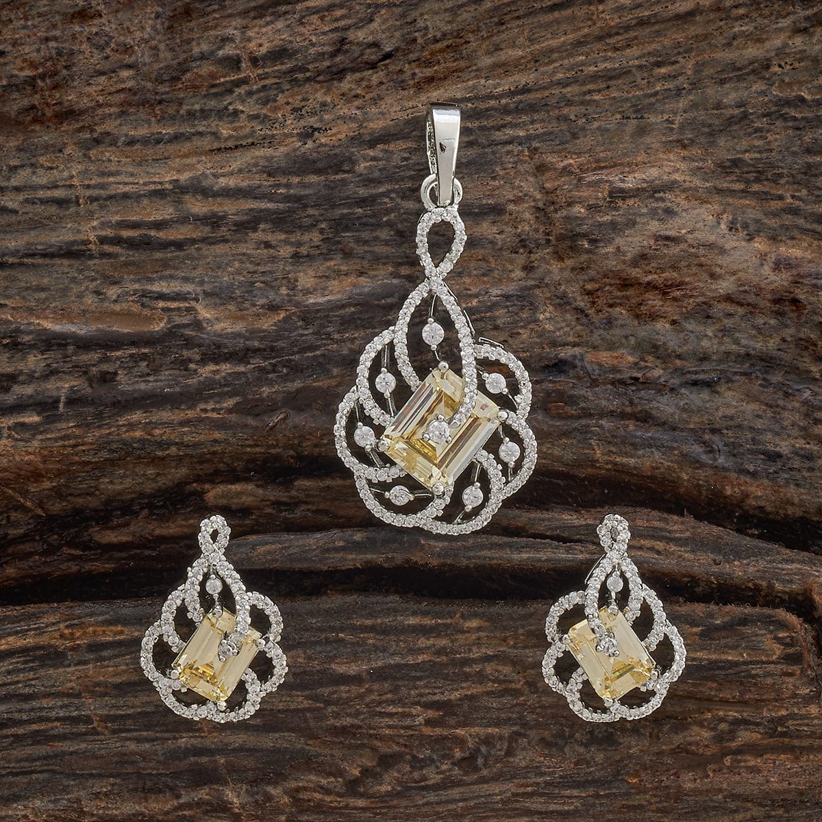 Zircon Pendant Set Zircon Pendant Earring 181213