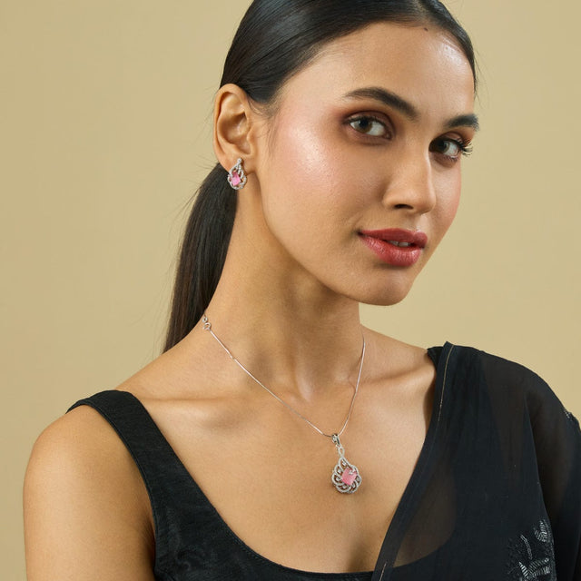 Zircon Pendant Set Zircon Pendant Earring 181213