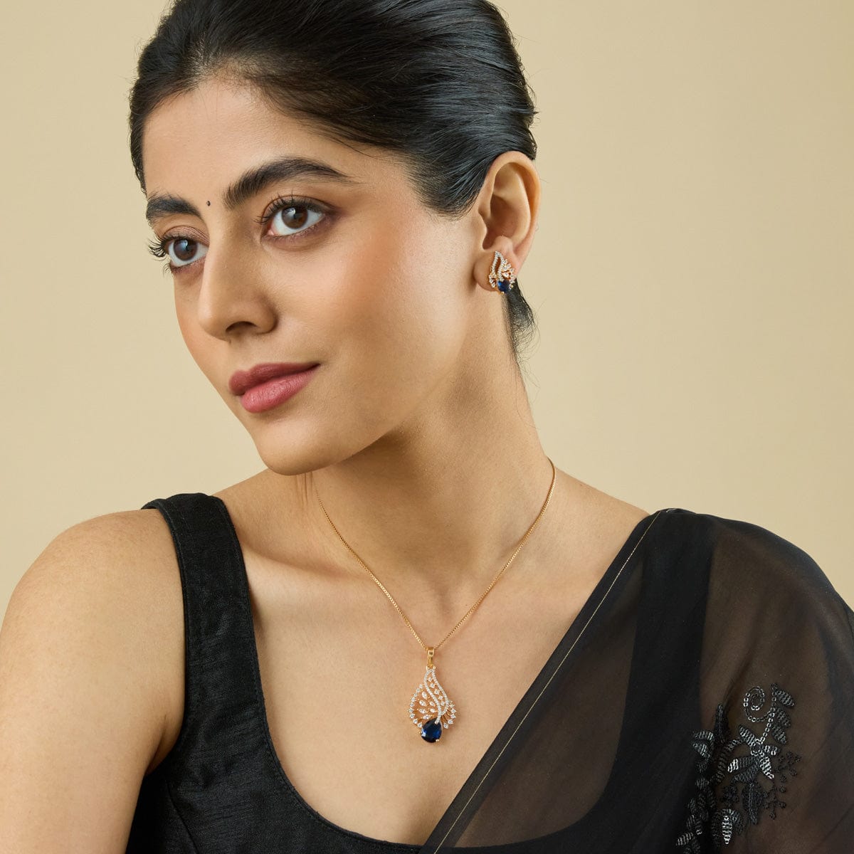 Zircon Pendant Set Zircon Pendant Earring 181214