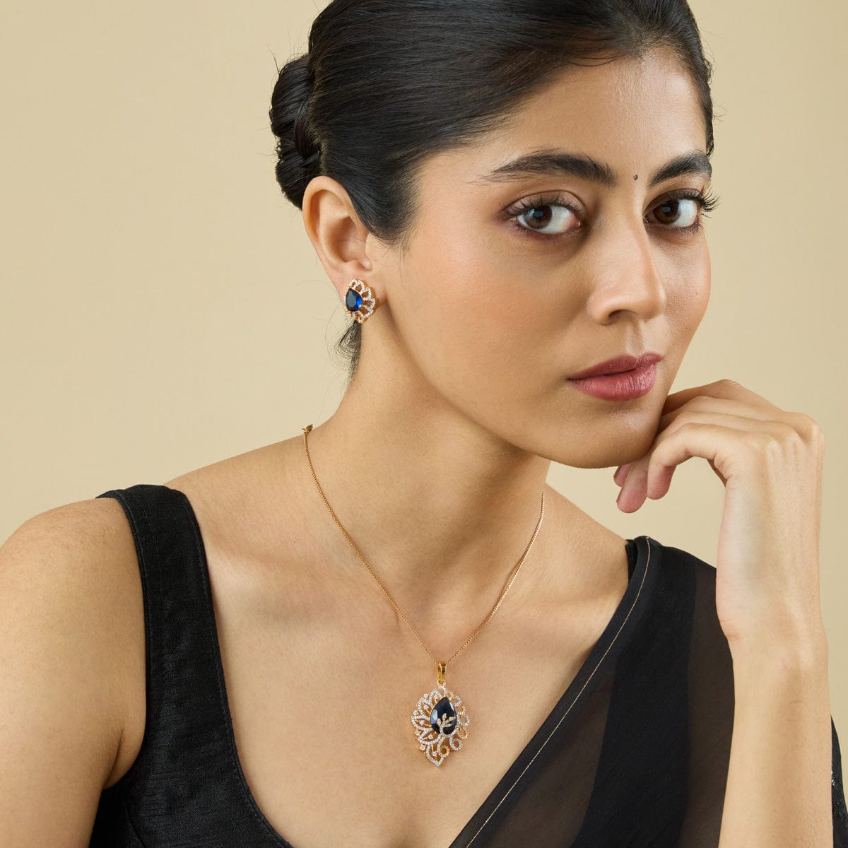 Zircon Pendant Set Zircon Pendant Earring 181215