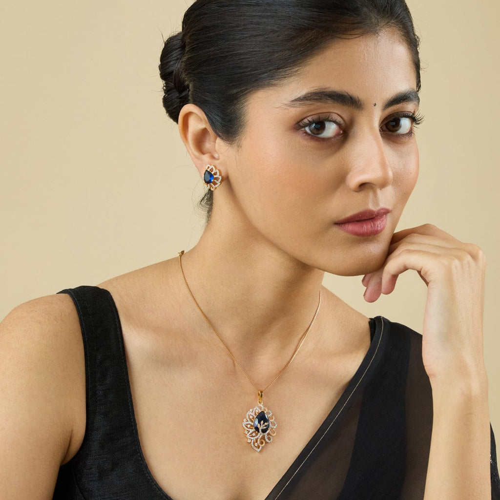 Zircon Pendant Set Zircon Pendant Earring 181215