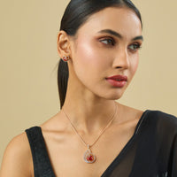 Zircon Pendant Set Zircon Pendant Earring 181540