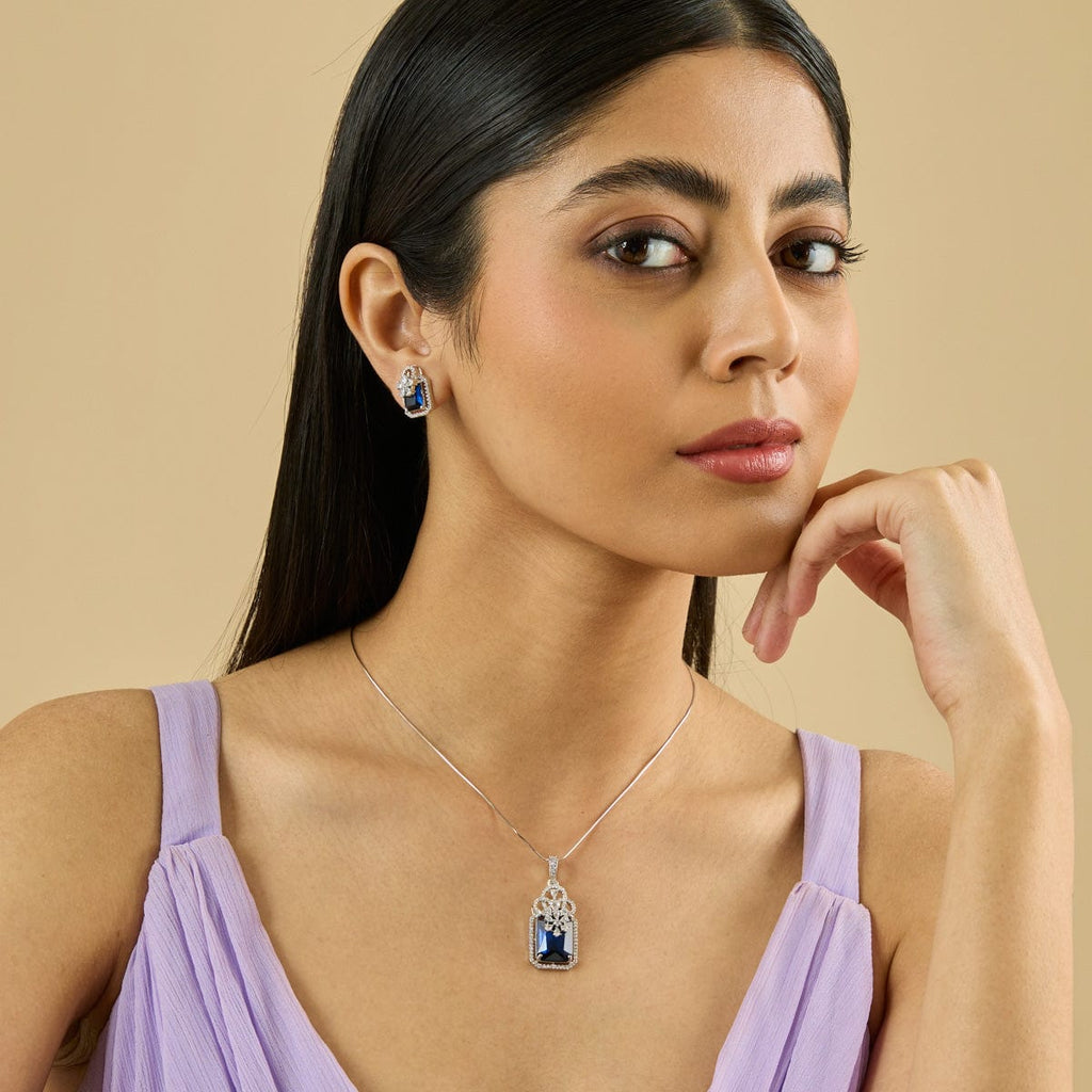 Zircon Pendant Set Zircon Pendant Earring 181541