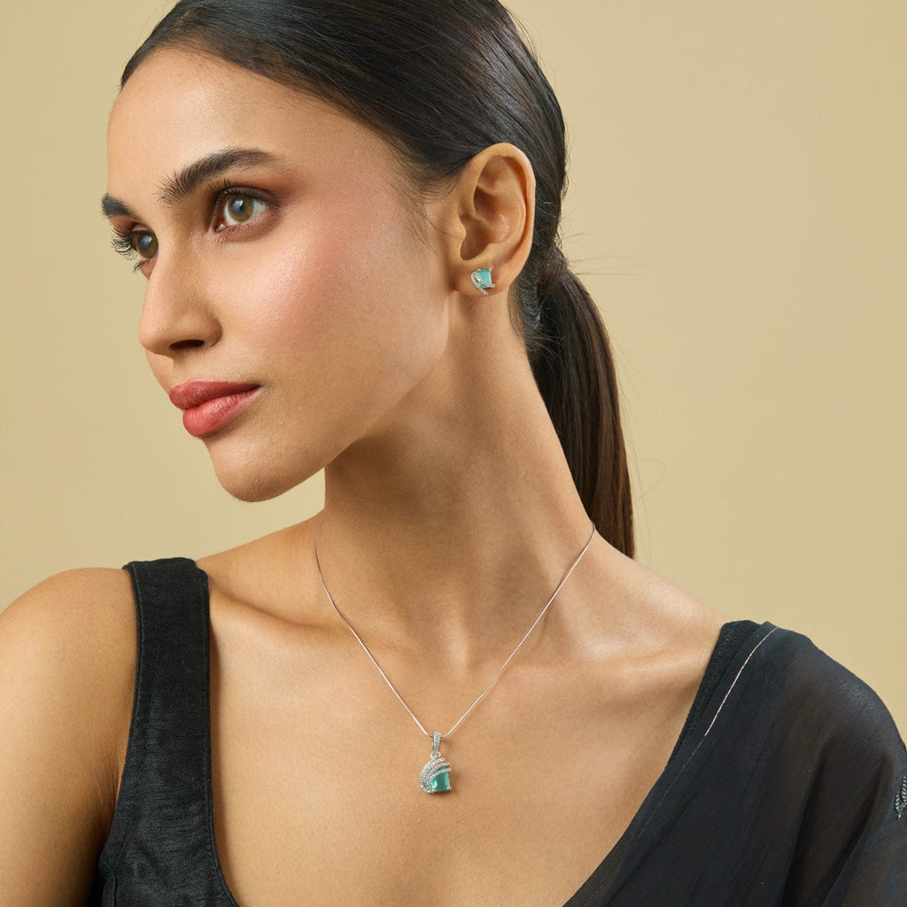 Zircon Pendant Set Zircon Pendant Earring 181544