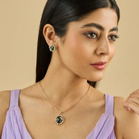 Zircon Pendant Set Zircon Pendant Earring 181545