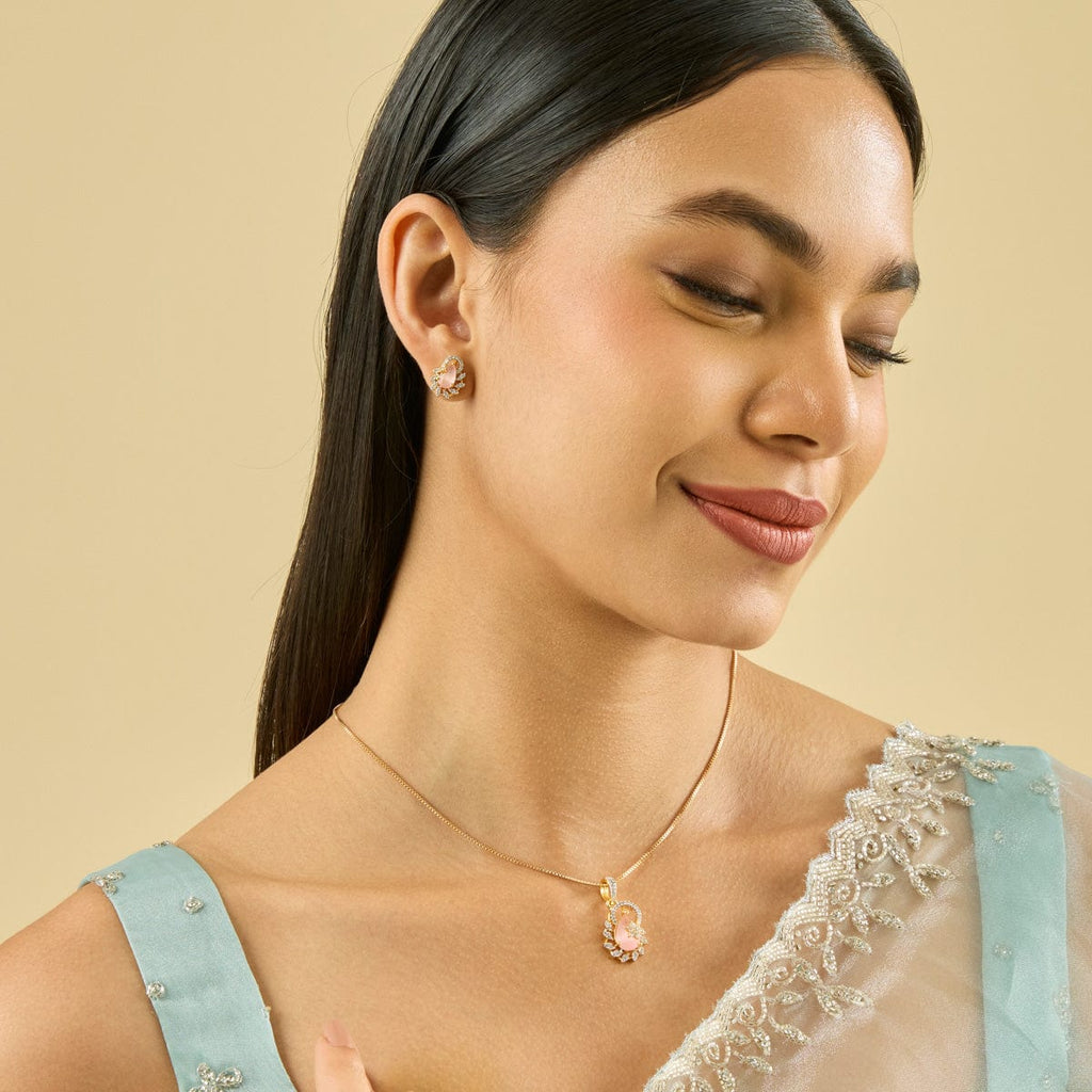 Zircon Pendant Set Zircon Pendant Earring 181546