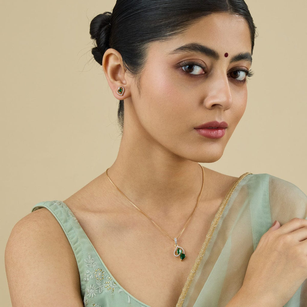 Zircon Pendant Set Zircon Pendant Earring 181547