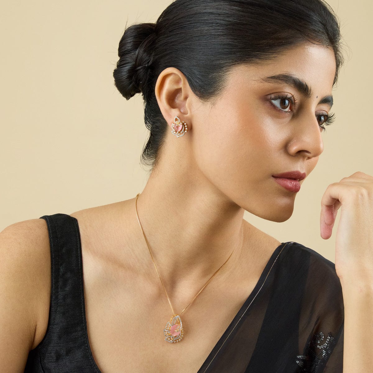 Zircon Pendant Set Zircon Pendant Earring 181549