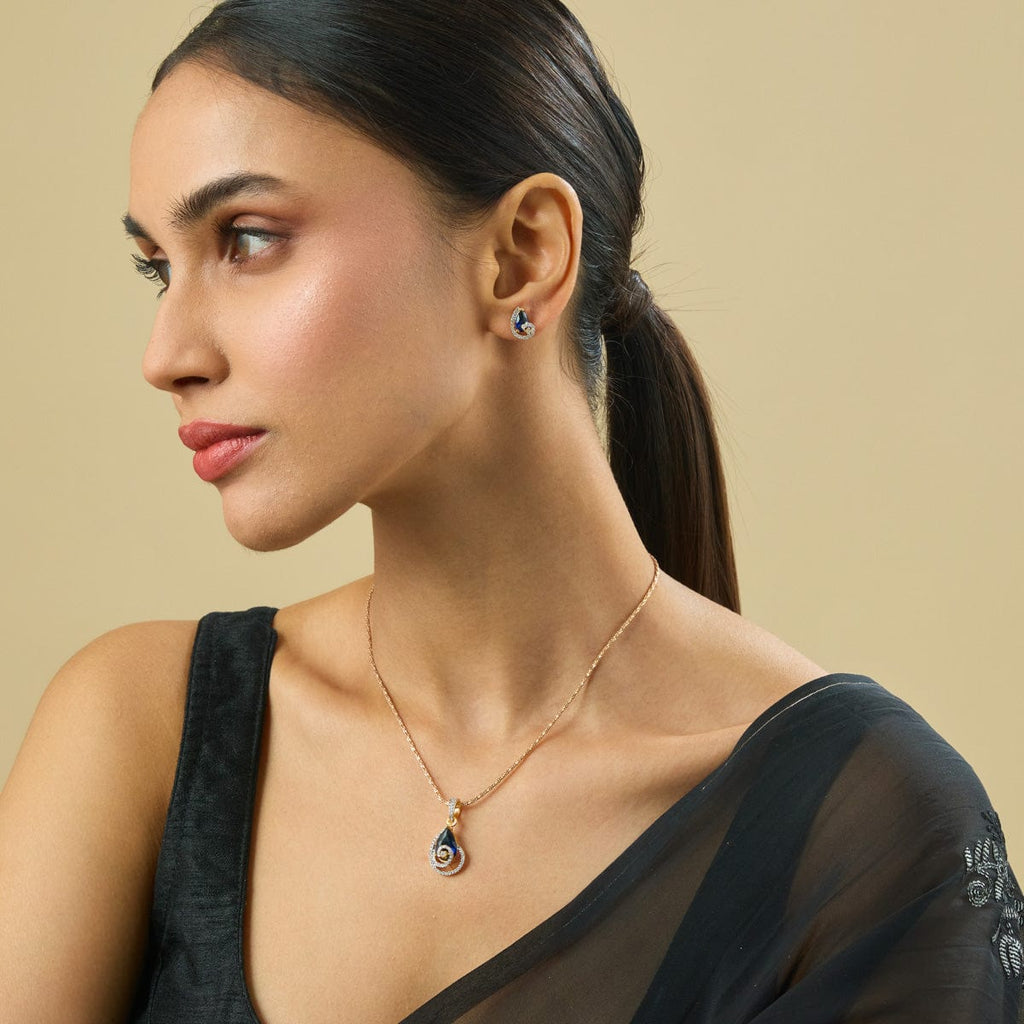 Zircon Pendant Set Zircon Pendant Earring 181551