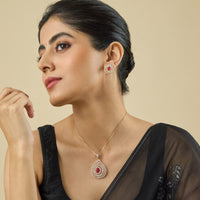 Zircon Pendant Set Zircon Pendant Earring 182053