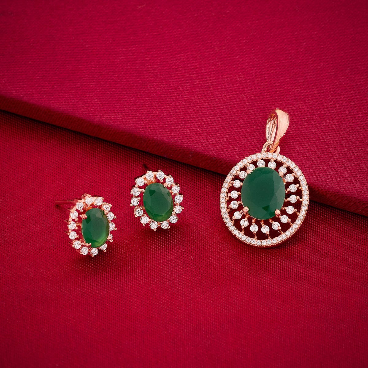 Zircon Pendant Set Zircon Pendant Earring 182055