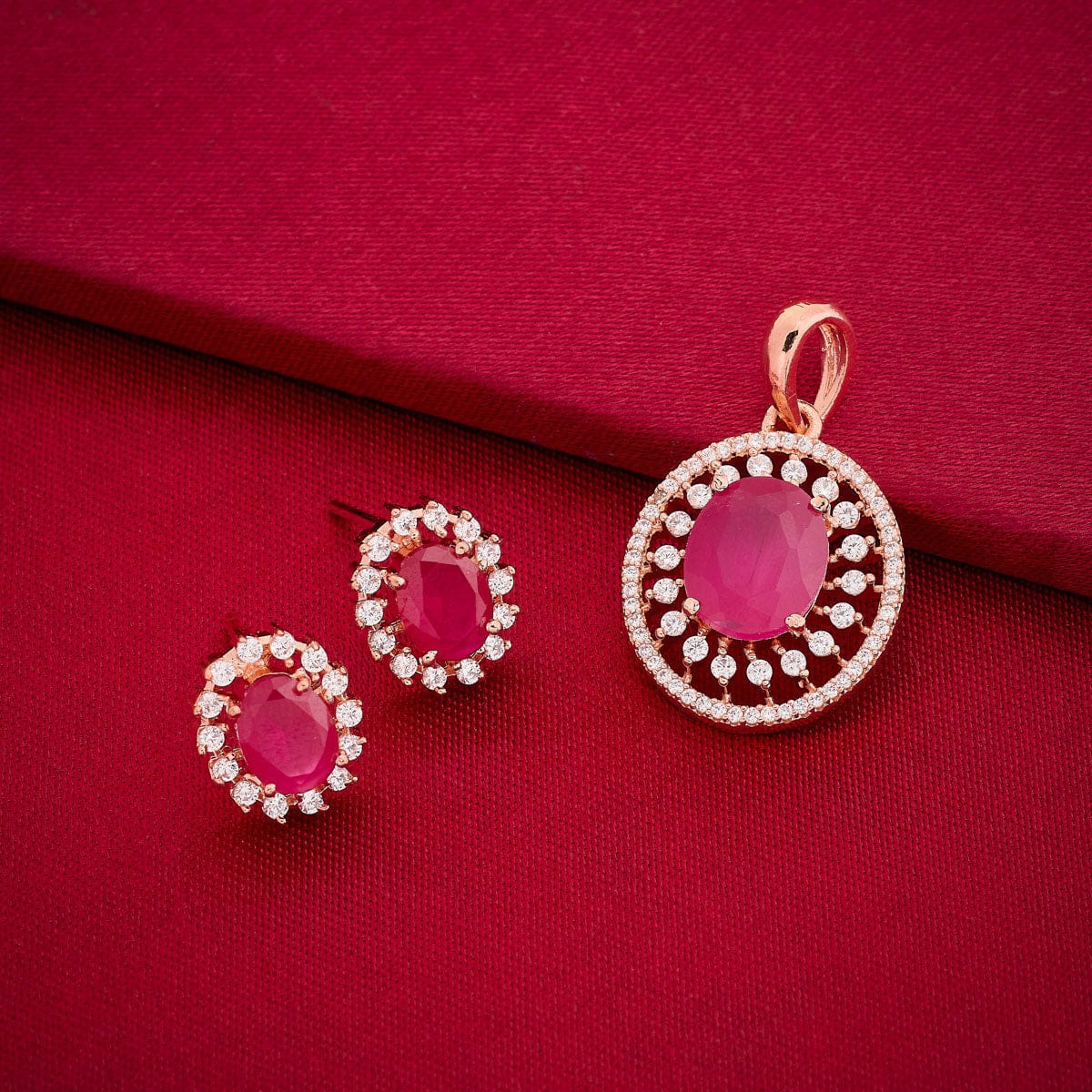 Zircon Pendant Set Zircon Pendant Earring 182055