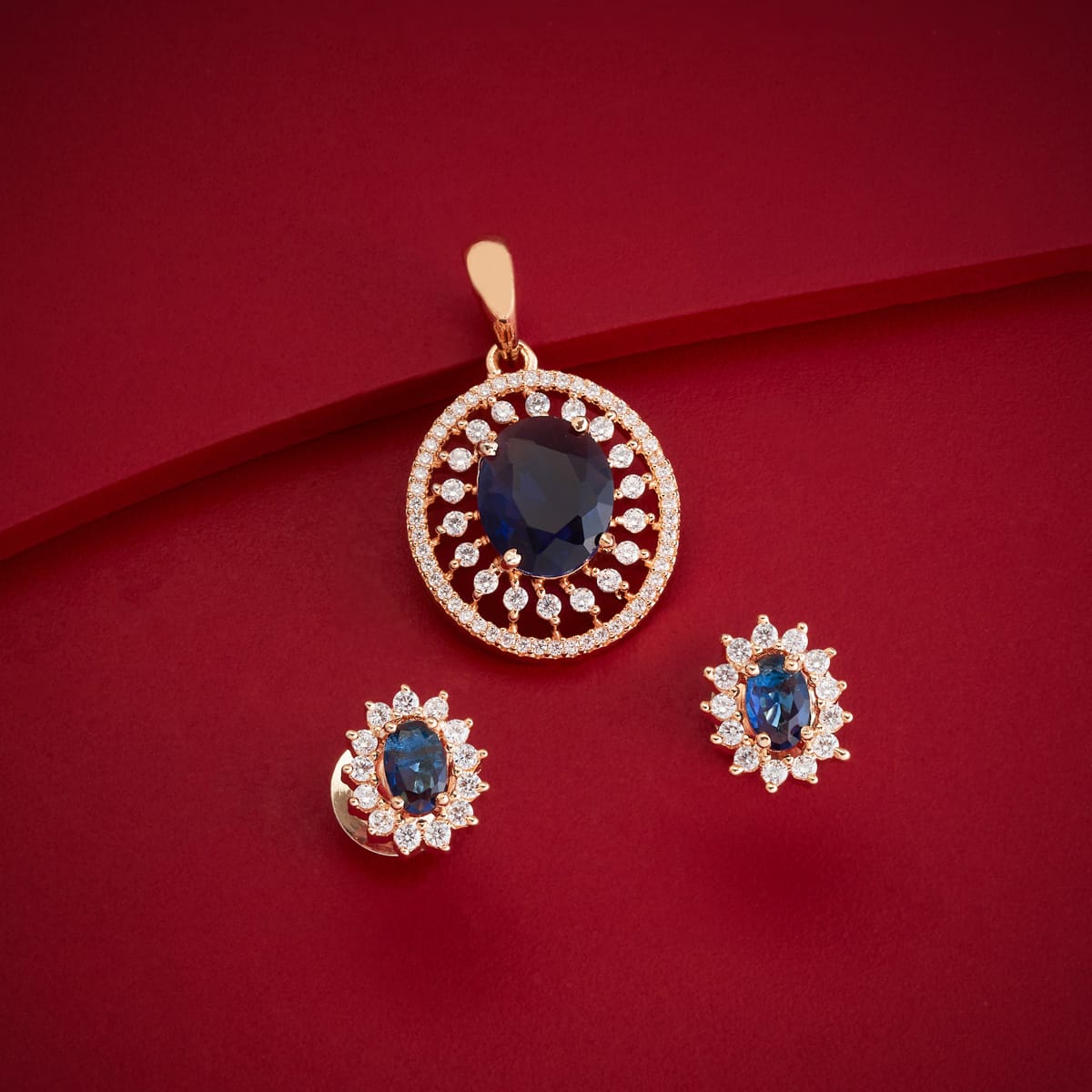 Zircon Pendant Set Zircon Pendant Earring 182055