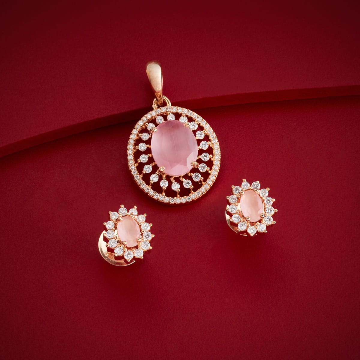 Zircon Pendant Set Zircon Pendant Earring 182055