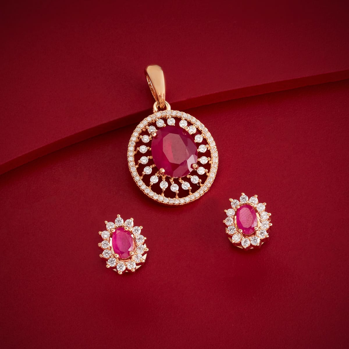 Zircon Pendant Set Zircon Pendant Earring 182055