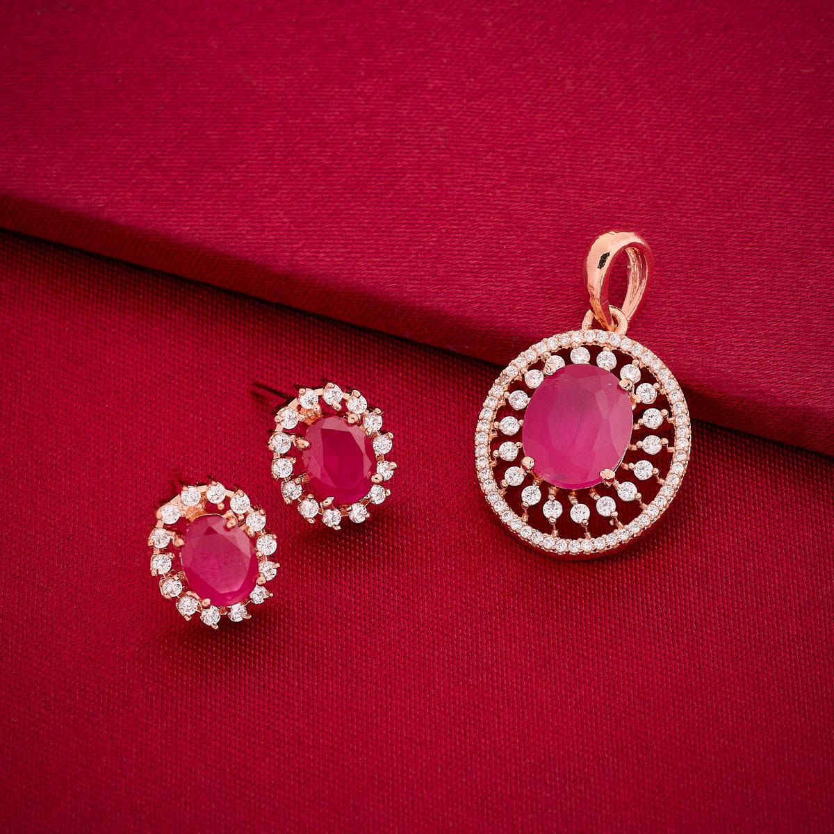 Zircon Pendant Set Zircon Pendant Earring 182055