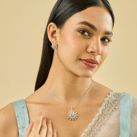 Zircon Pendant Set Zircon Pendant Earring 182474