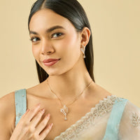 Zircon Pendant Set Zircon Pendant Earring 182475