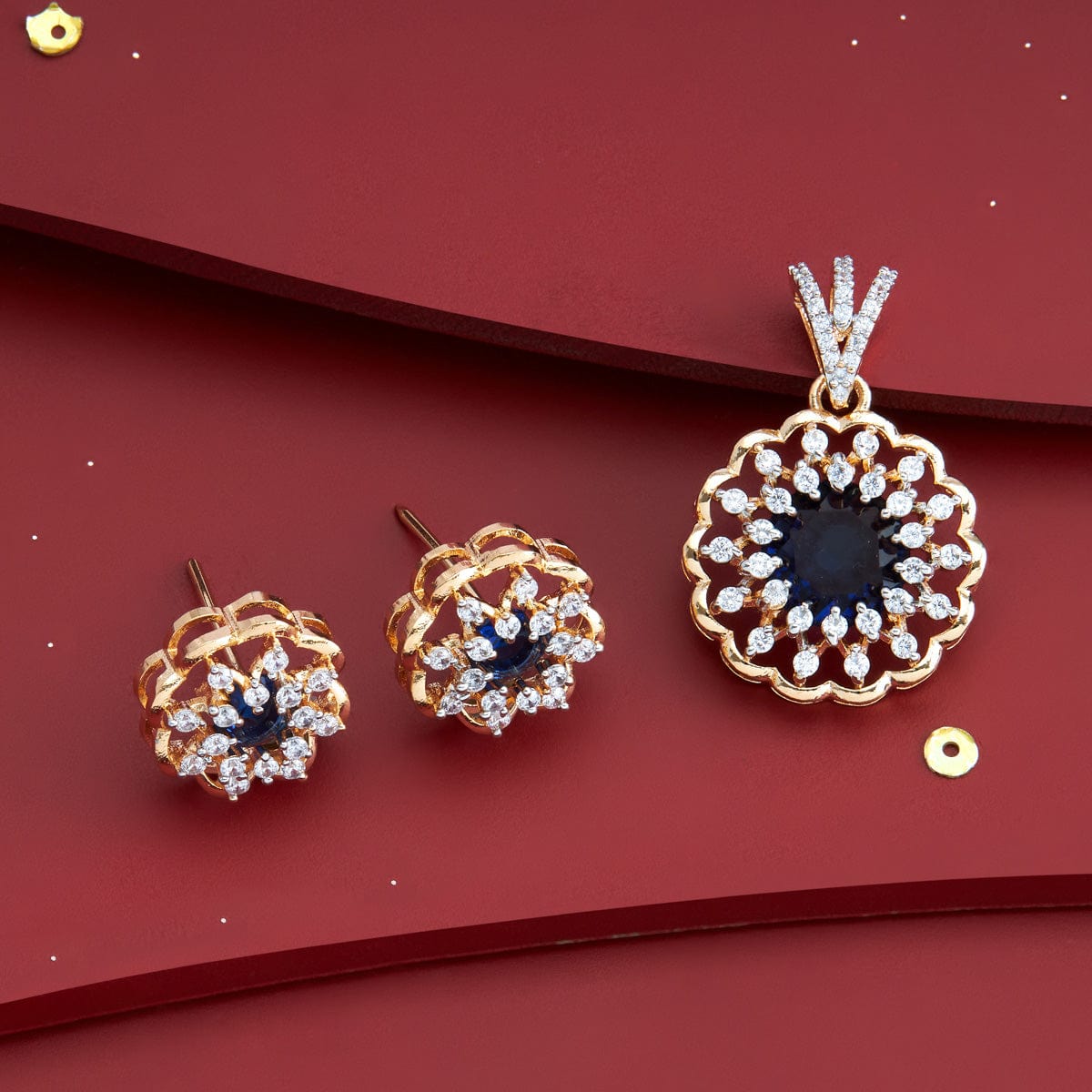 Zircon Pendant Set Zircon Pendant Earring 182478