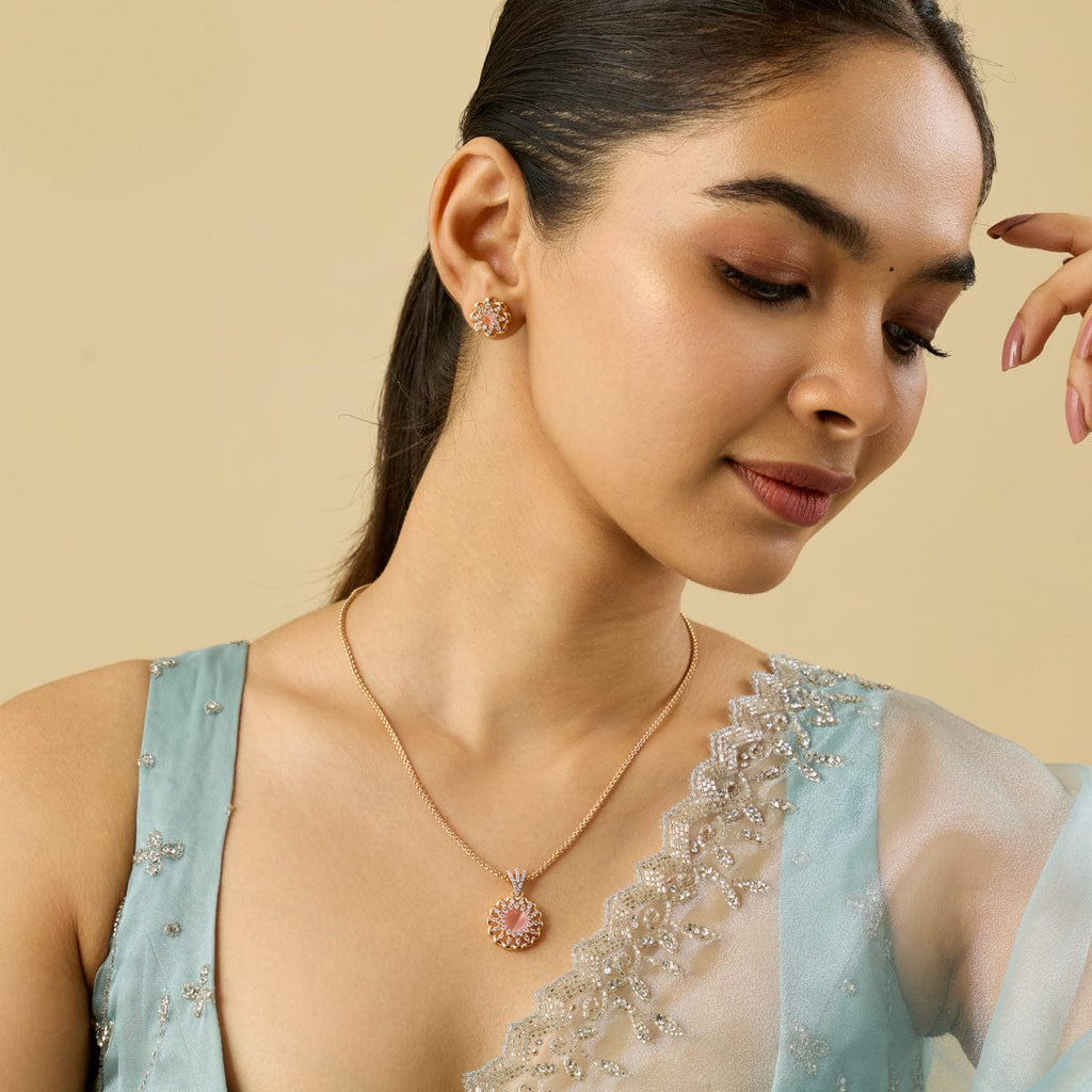 Zircon Pendant Set Zircon Pendant Earring 182478