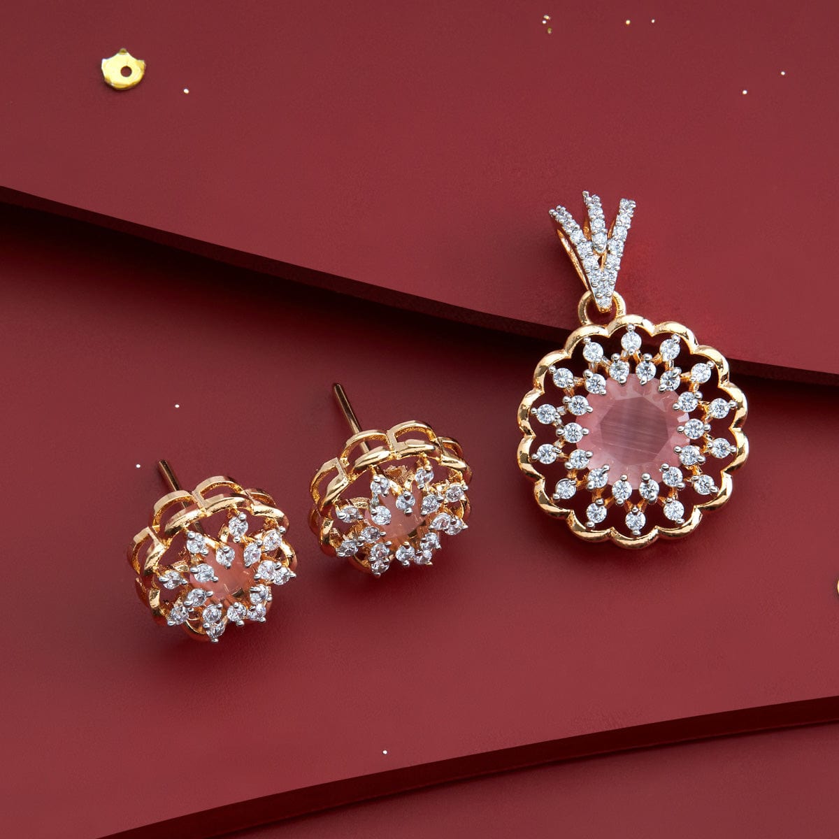 Zircon Pendant Set Zircon Pendant Earring 182478