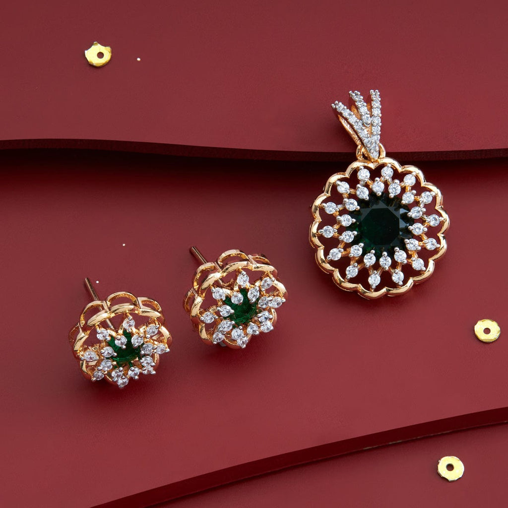 Zircon Pendant Set Zircon Pendant Earring 182478