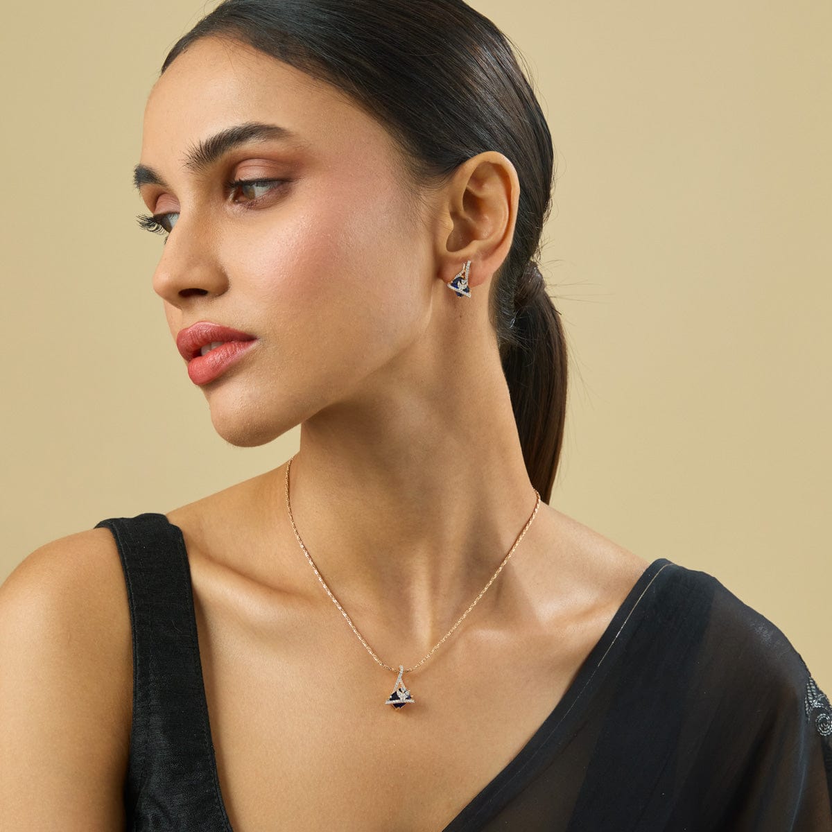 Zircon Pendant Set Zircon Pendant Earring 182479