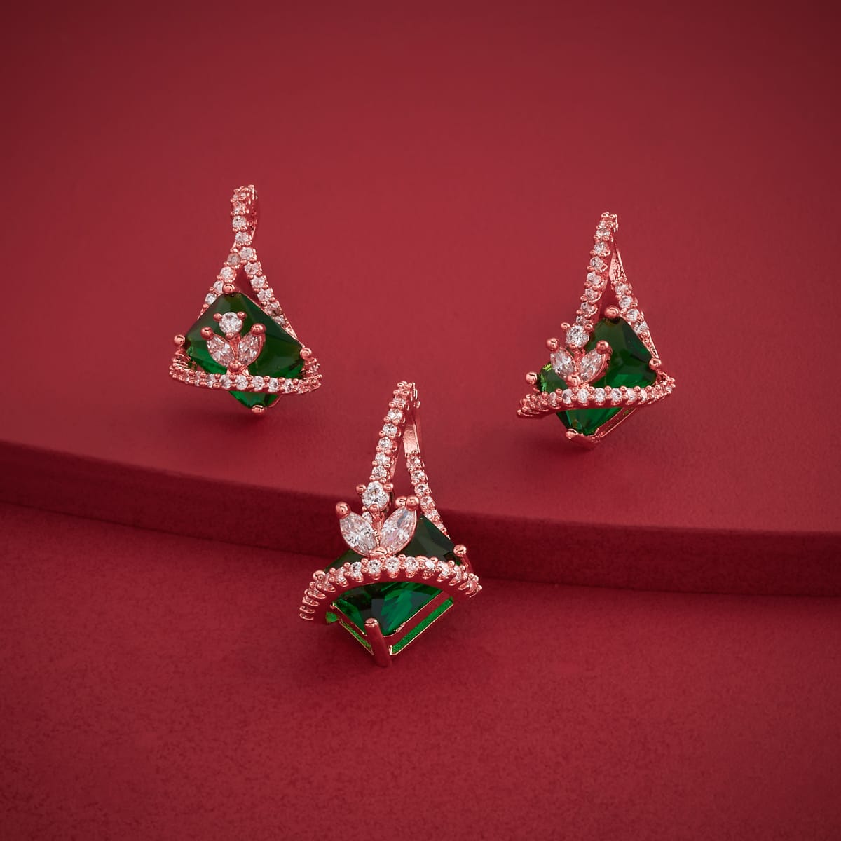 Zircon Pendant Set Zircon Pendant Earring 182479