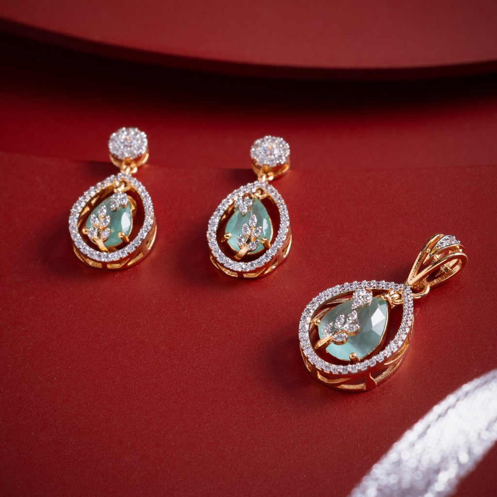 Zircon Pendant Set Zircon Pendant Earring 182481