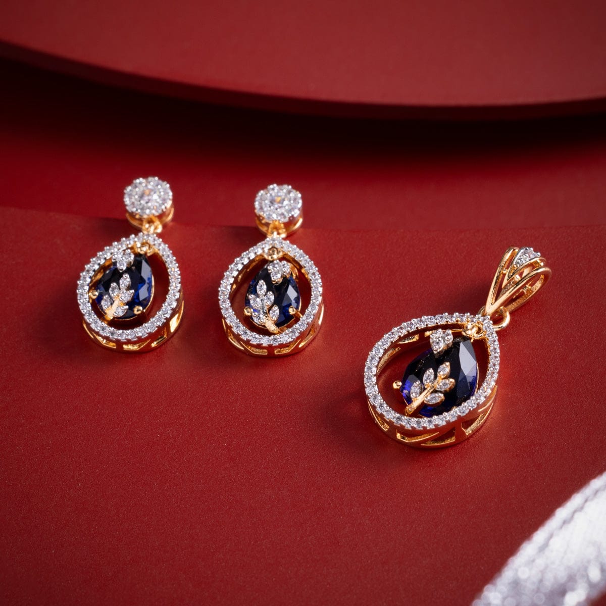 Zircon Pendant Set Zircon Pendant Earring 182481