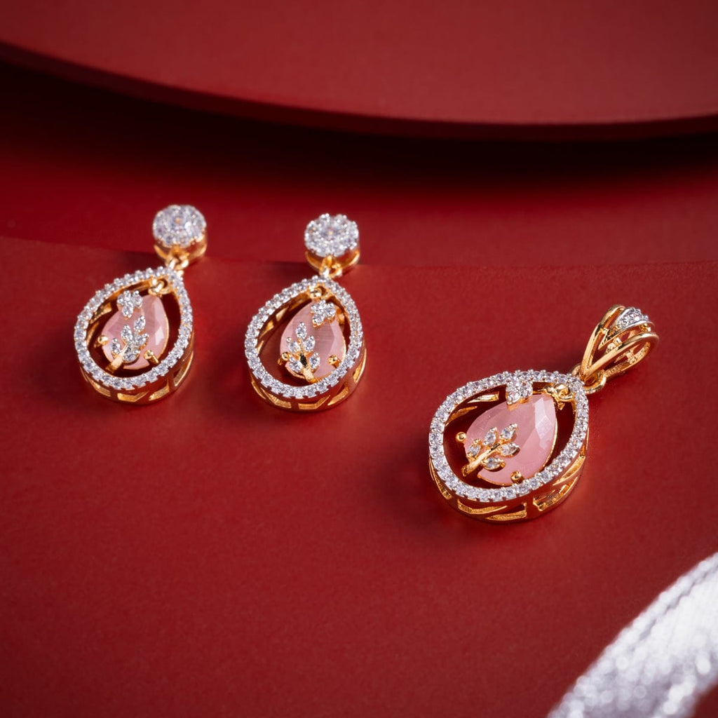 Zircon Pendant Set Zircon Pendant Earring 182481