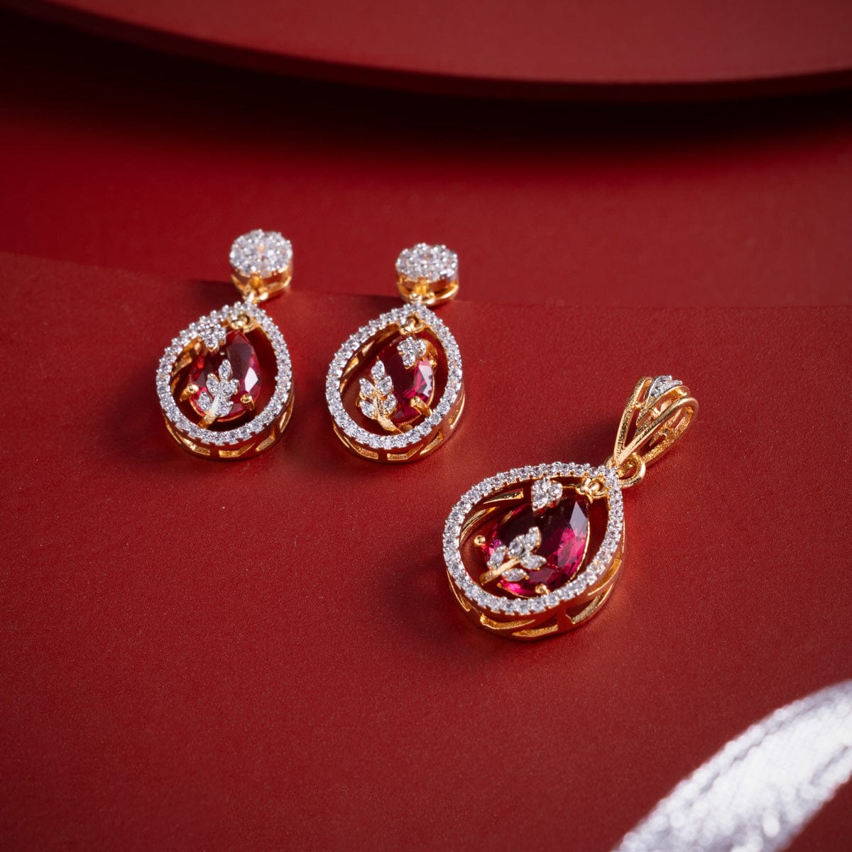 Zircon Pendant Set Zircon Pendant Earring 182481