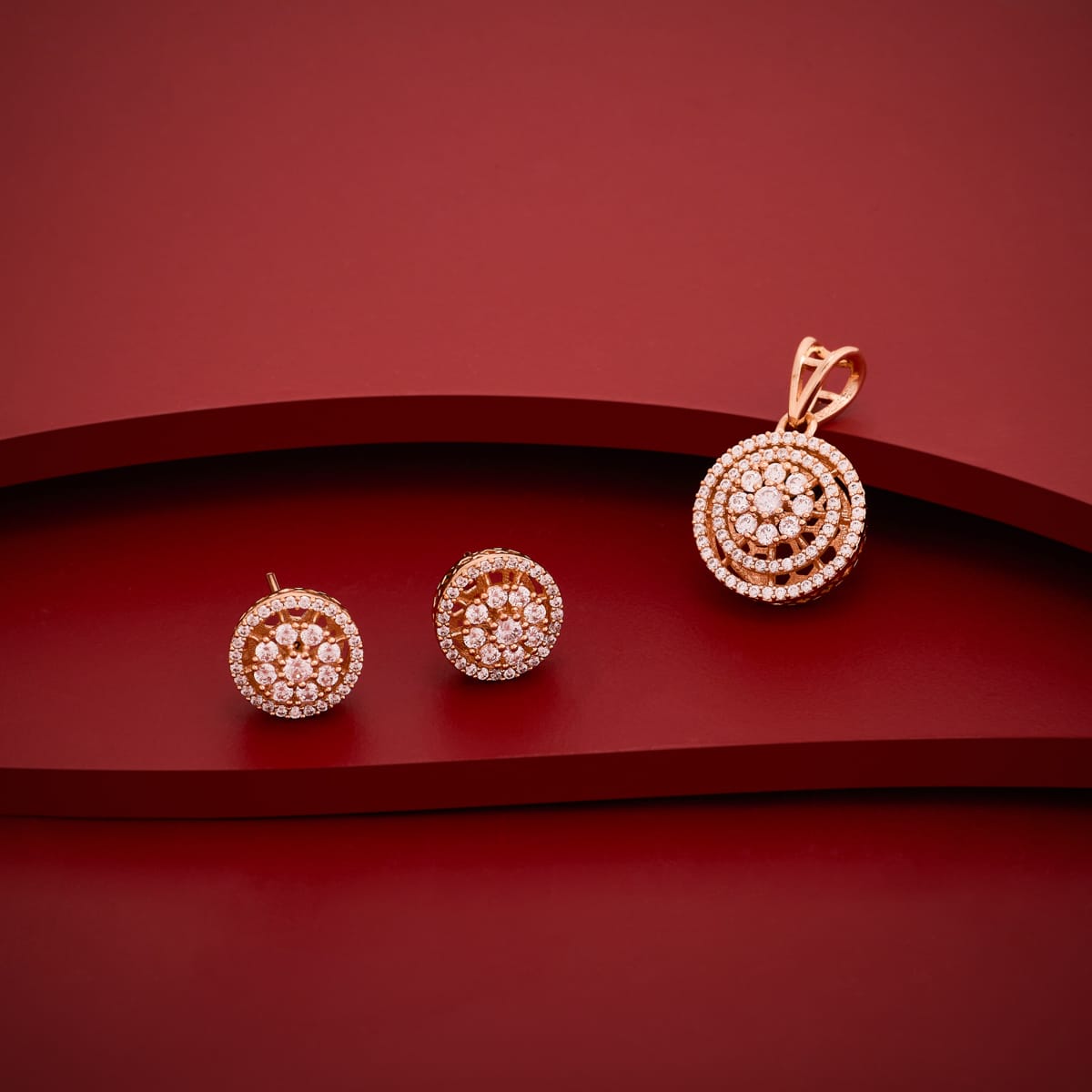 Zircon Pendant Set Zircon Pendant Earring 182482