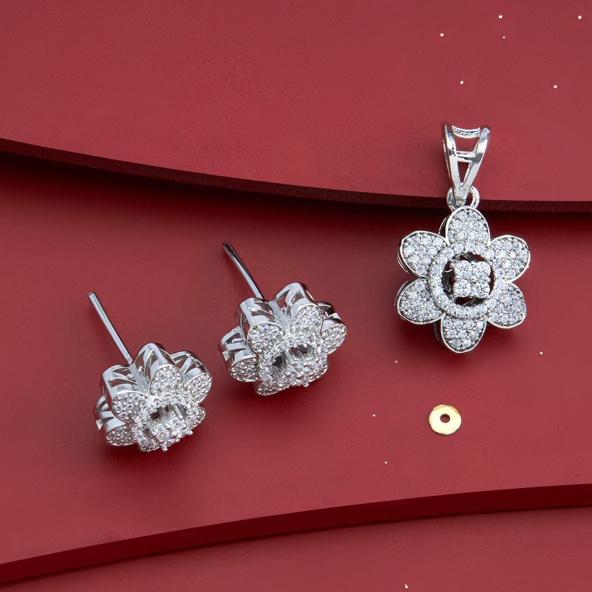 Zircon Pendant Set Zircon Pendant Earring 182484