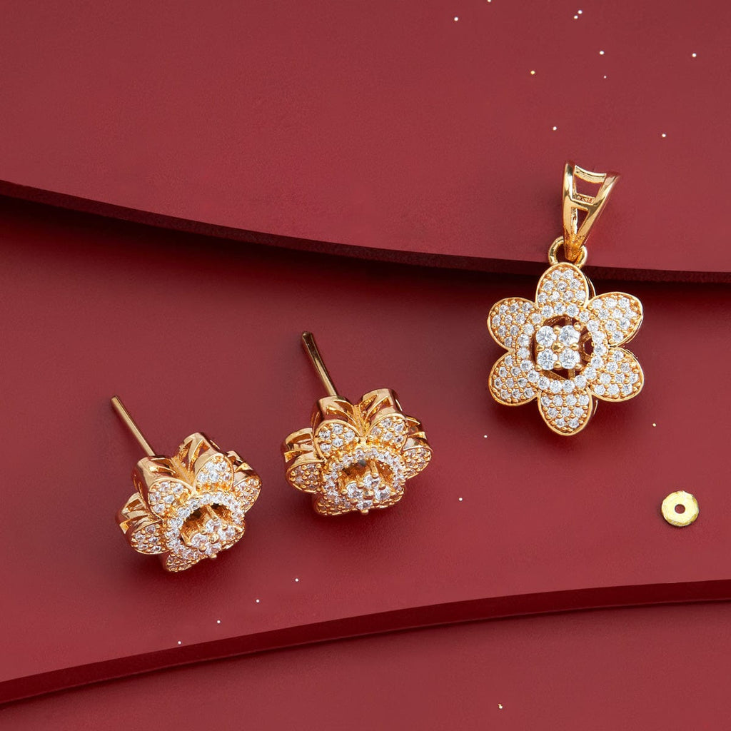 Zircon Pendant Set Zircon Pendant Earring 182484