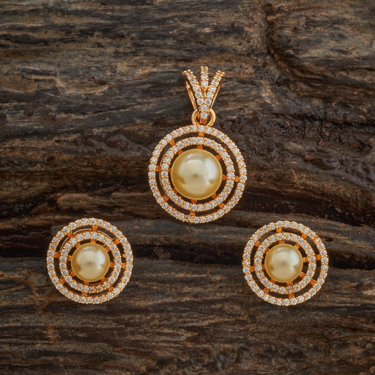 Zircon Pendant Set Zircon Pendant Earring 182486