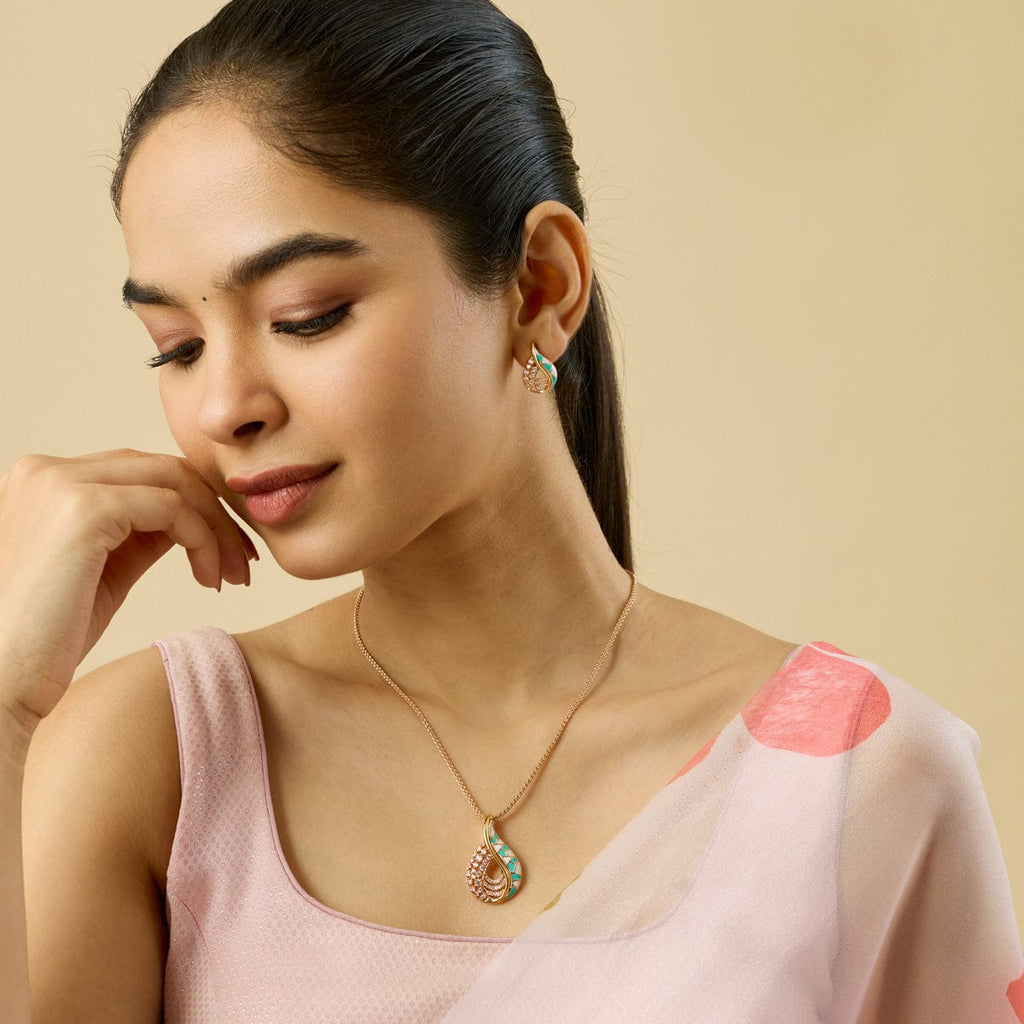 Zircon Pendant Set Zircon Pendant Earring 182633