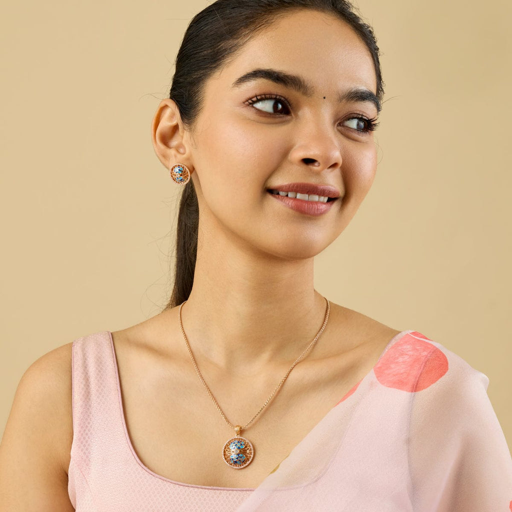 Zircon Pendant Set Zircon Pendant Earring 184730