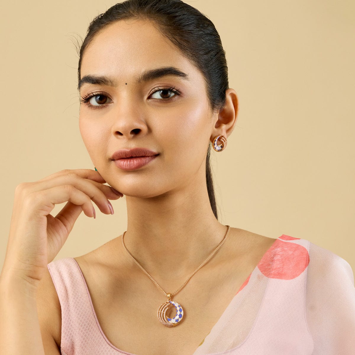 Zircon Pendant Set Zircon Pendant Earring 184737