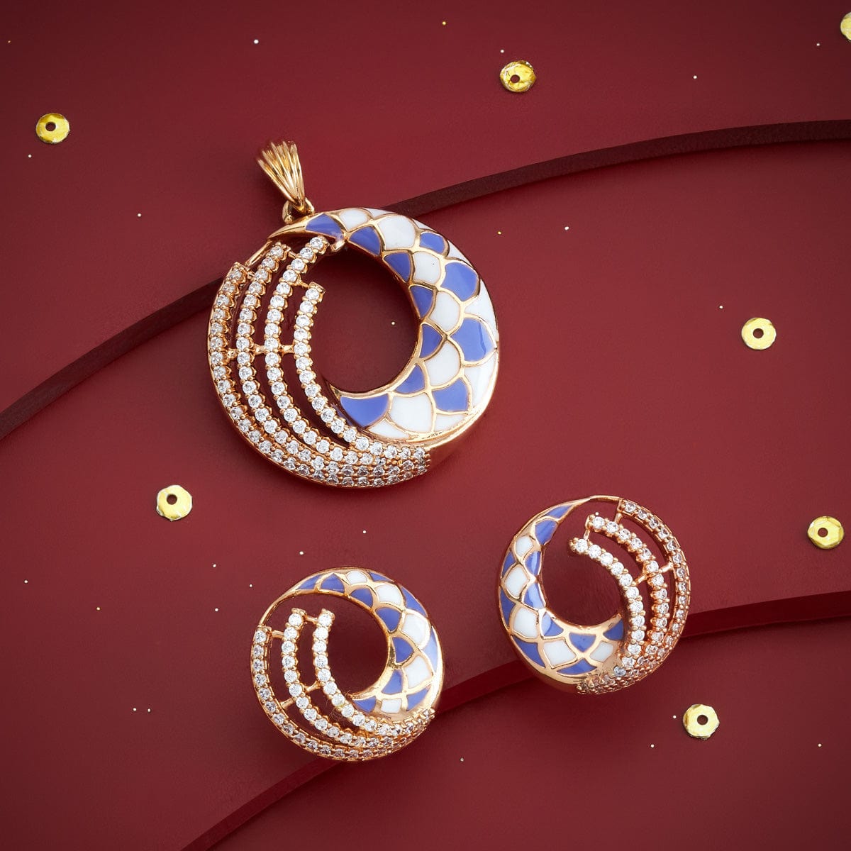 Zircon Pendant Set Zircon Pendant Earring 184737