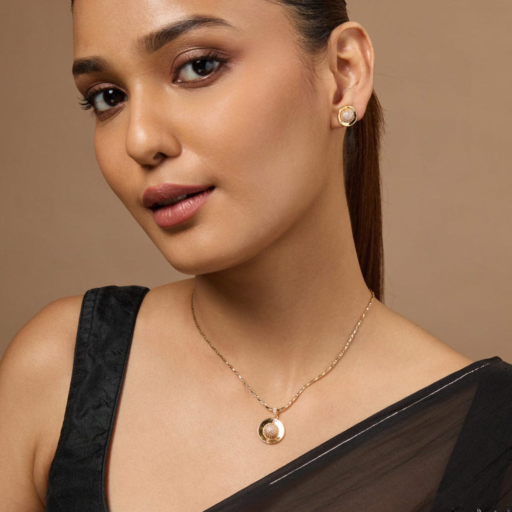 Zircon Pendant Set Zircon Pendant Earring 187119