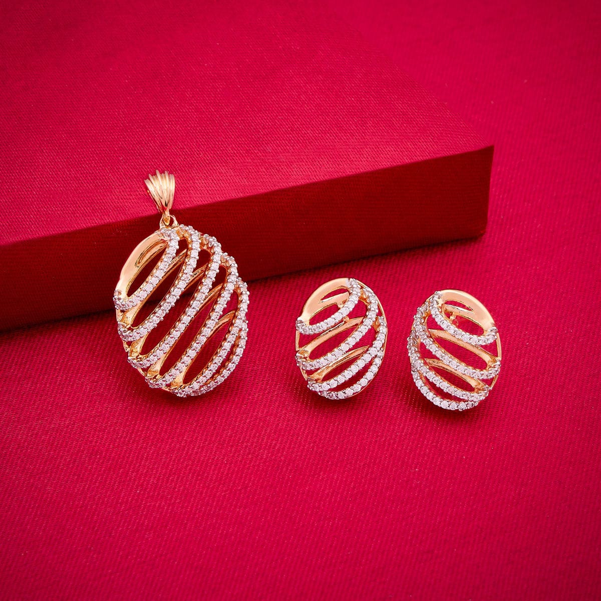 Zircon Pendant Set Zircon Pendant Earring 187700