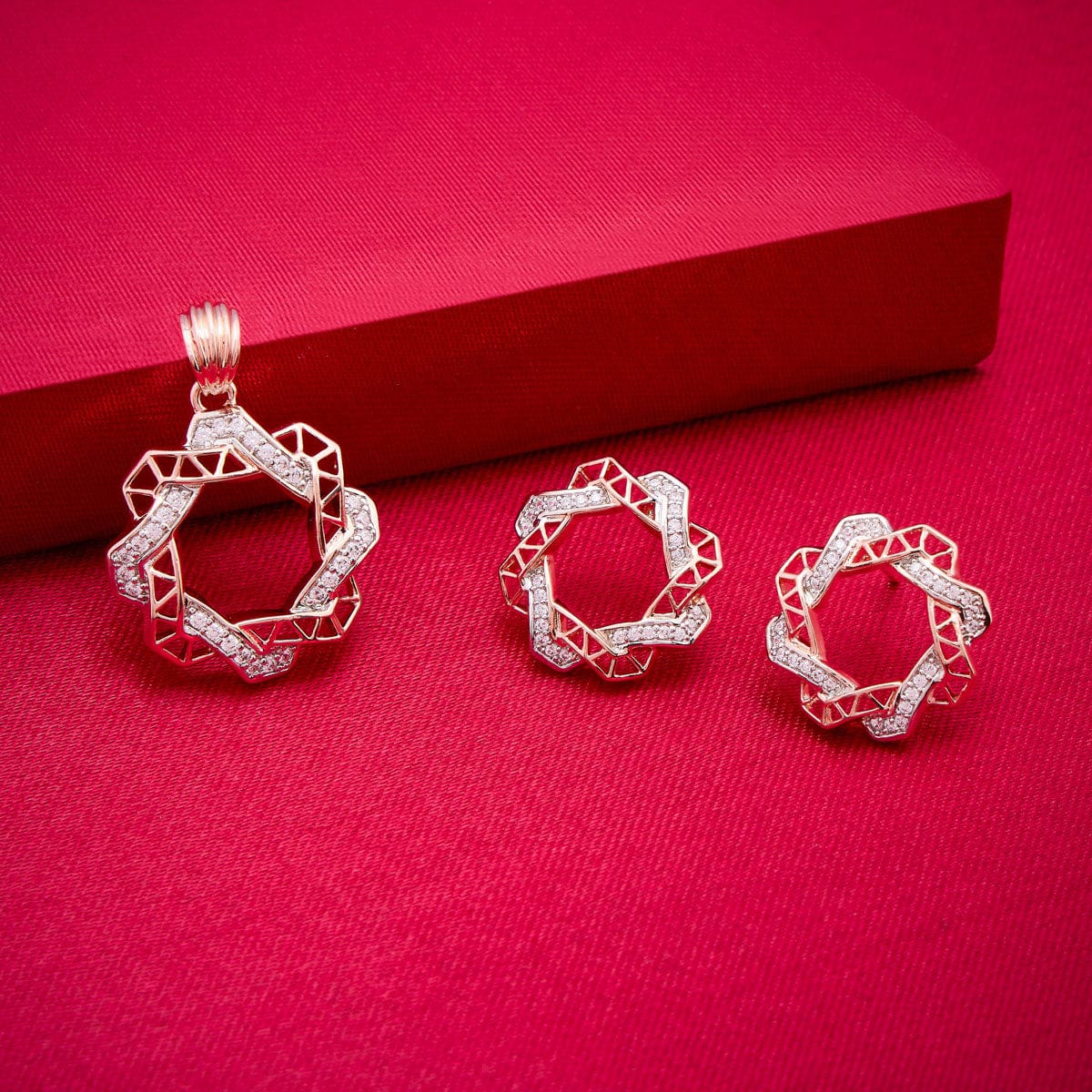 Zircon Pendant Set Zircon Pendant Earring 187701