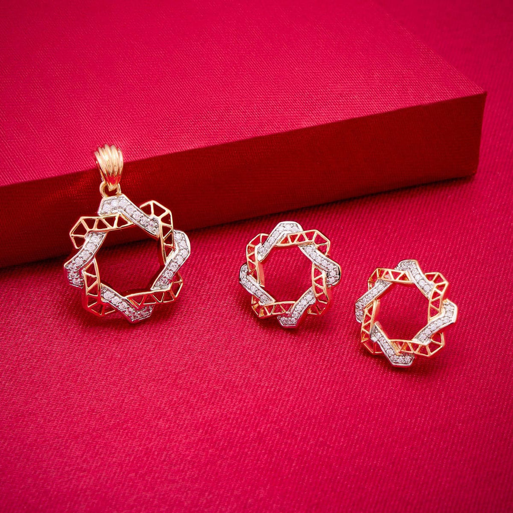 Zircon Pendant Set Zircon Pendant Earring 187701