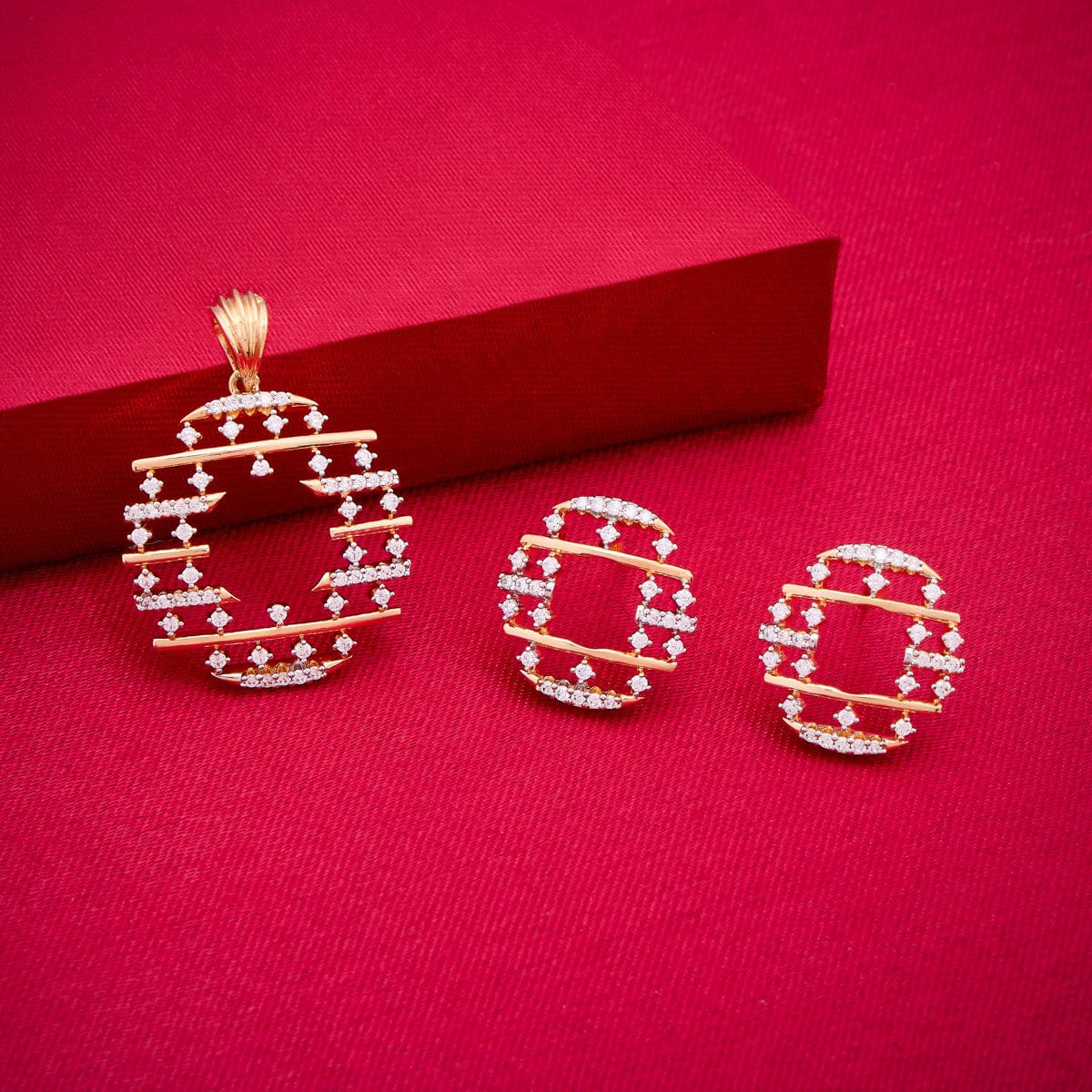 Zircon Pendant Set Zircon Pendant Earring 187702