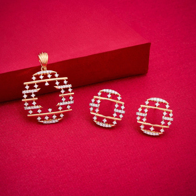 Zircon Pendant Set Zircon Pendant Earring 187702