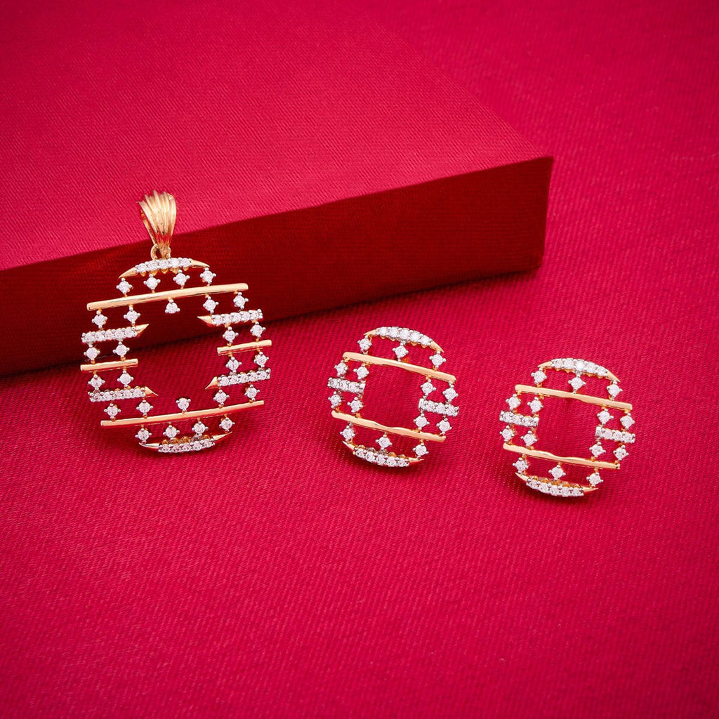 Zircon Pendant Set Zircon Pendant Earring 187702