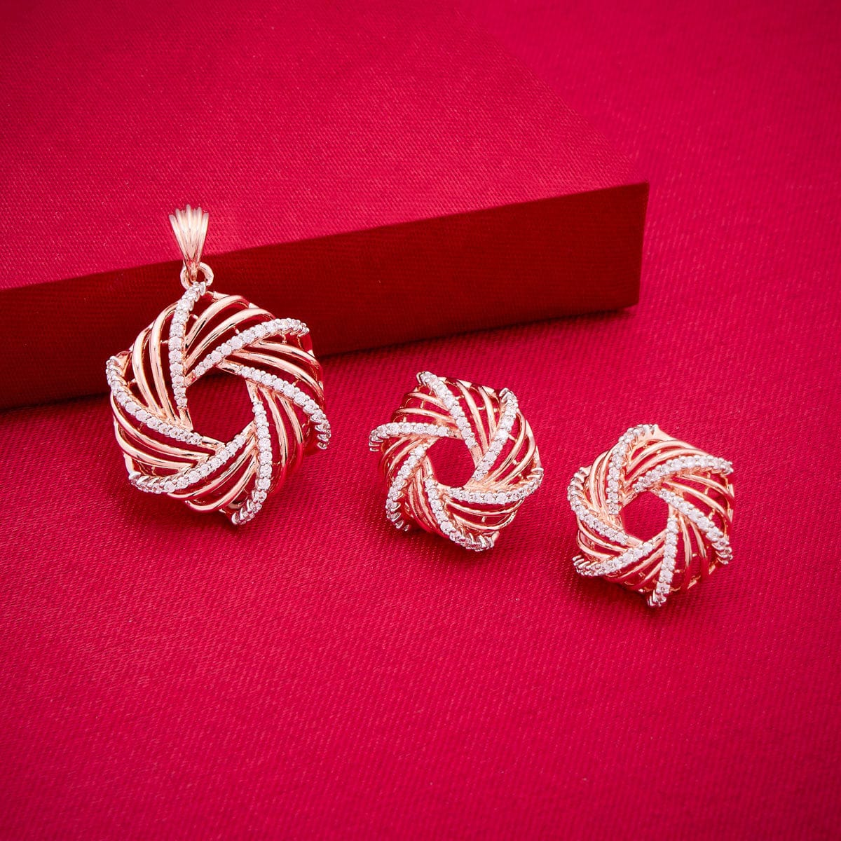 Zircon Pendant Set Zircon Pendant Earring 187704