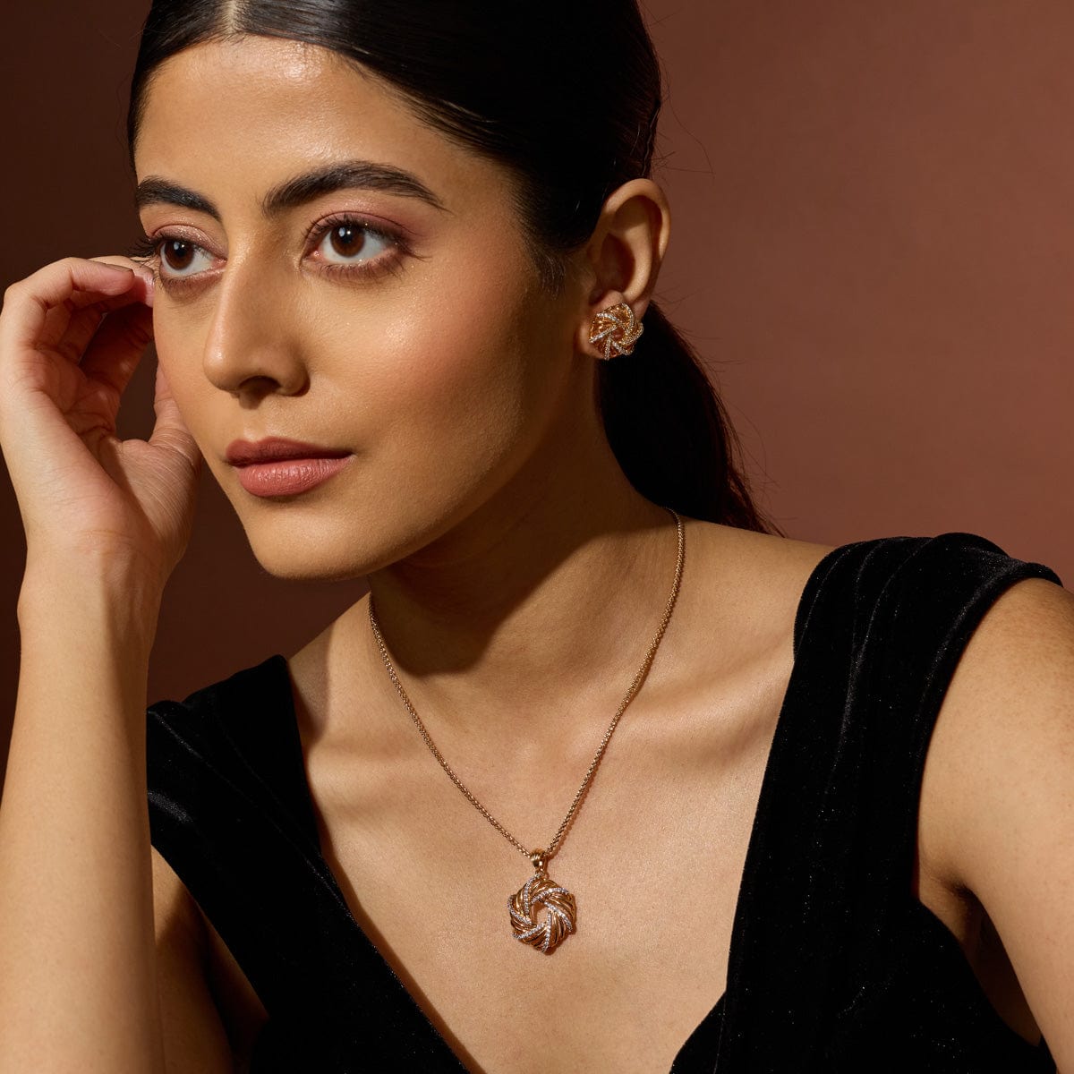 Zircon Pendant Set Zircon Pendant Earring 187704