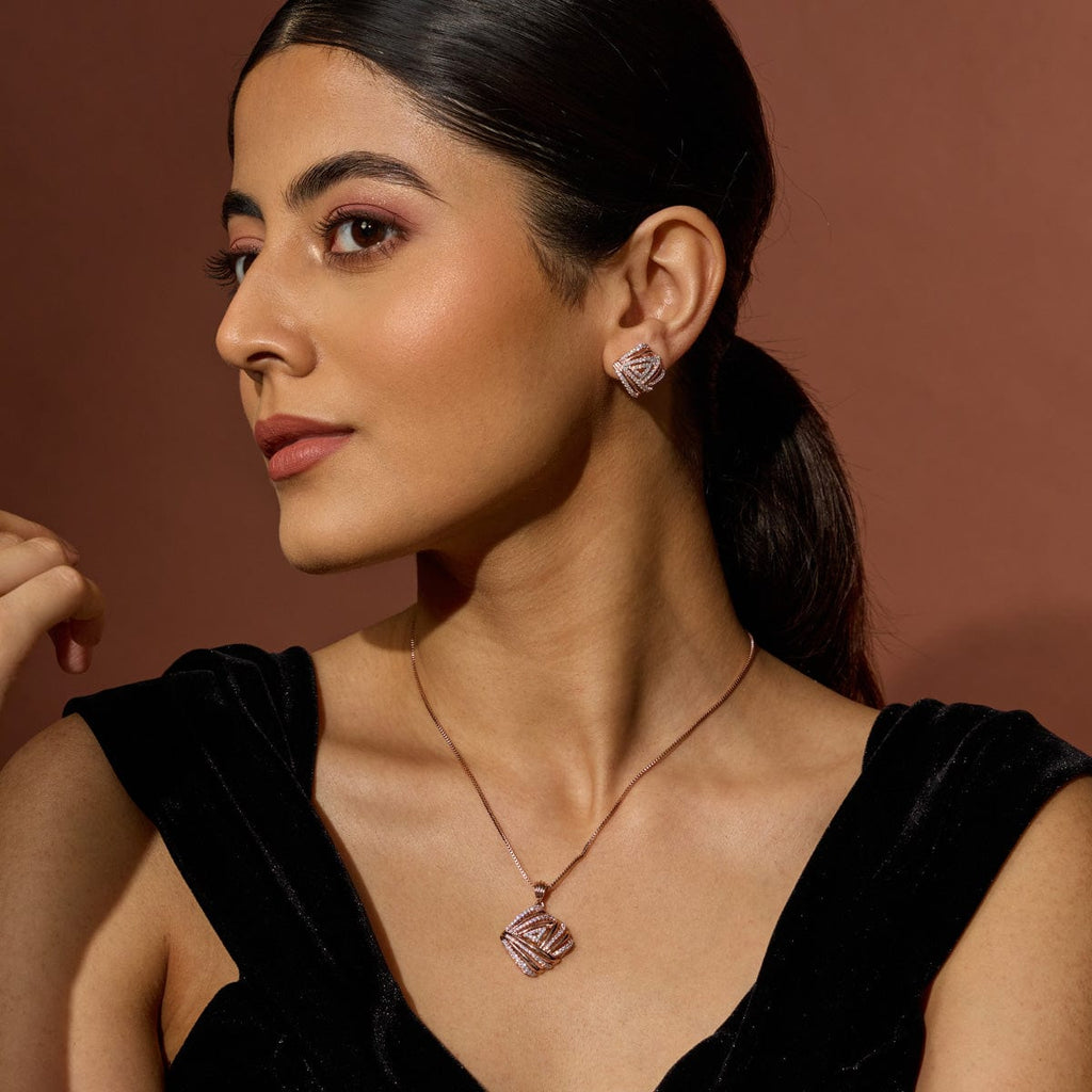 Zircon Pendant Set Zircon Pendant Earring 187705